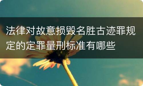 法律对故意损毁名胜古迹罪规定的定罪量刑标准有哪些