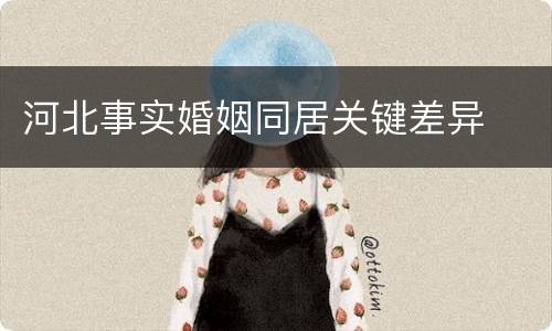 河北事实婚姻同居关键差异