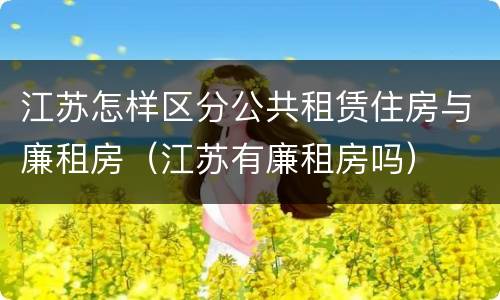 江苏怎样区分公共租赁住房与廉租房（江苏有廉租房吗）
