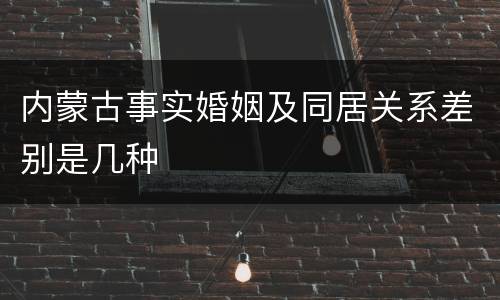 内蒙古事实婚姻及同居关系差别是几种