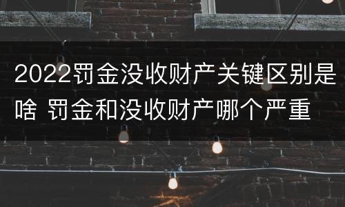 2022罚金没收财产关键区别是啥 罚金和没收财产哪个严重