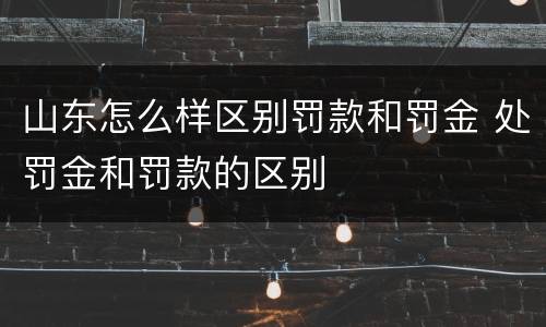 山东怎么样区别罚款和罚金 处罚金和罚款的区别