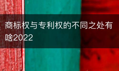 商标权与专利权的不同之处有啥2022