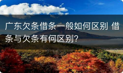 广东欠条借条一般如何区别 借条与欠条有何区别?