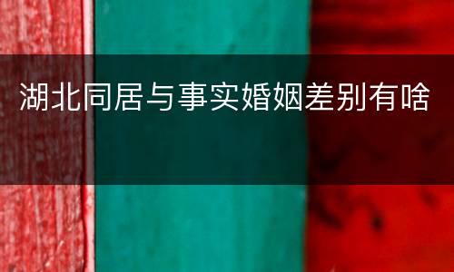 湖北同居与事实婚姻差别有啥