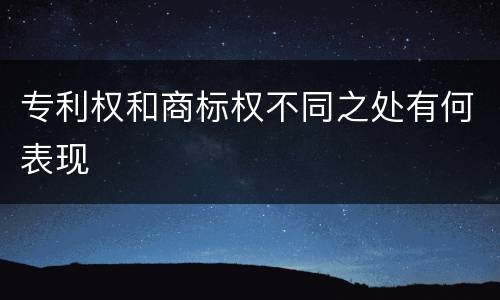 专利权和商标权不同之处有何表现