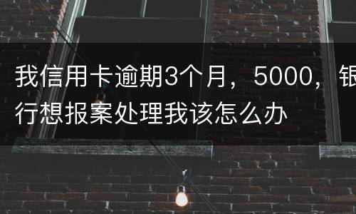 我信用卡逾期3个月，5000，银行想报案处理我该怎么办