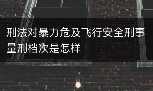 刑法对暴力危及飞行安全刑事量刑档次是怎样