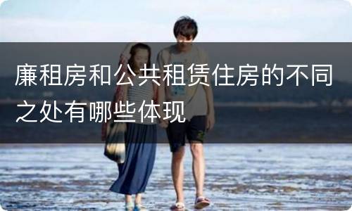 廉租房和公共租赁住房的不同之处有哪些体现