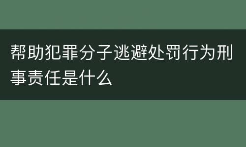 帮助犯罪分子逃避处罚行为刑事责任是什么