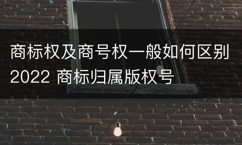 商标权及商号权一般如何区别2022 商标归属版权号