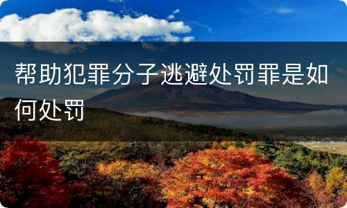 帮助犯罪分子逃避处罚罪是如何处罚
