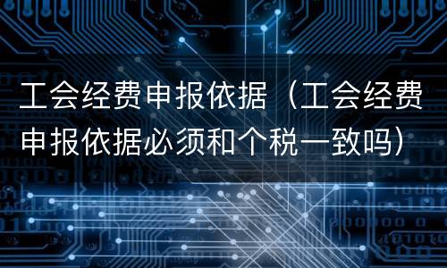 工会经费申报依据（工会经费申报依据必须和个税一致吗）