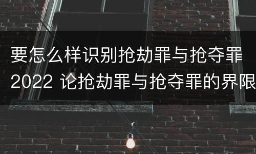要怎么样识别抢劫罪与抢夺罪2022 论抢劫罪与抢夺罪的界限