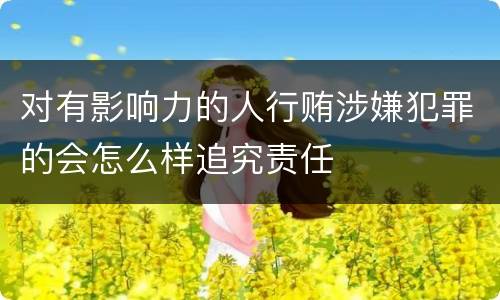 对有影响力的人行贿涉嫌犯罪的会怎么样追究责任