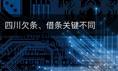 四川欠条、借条关键不同