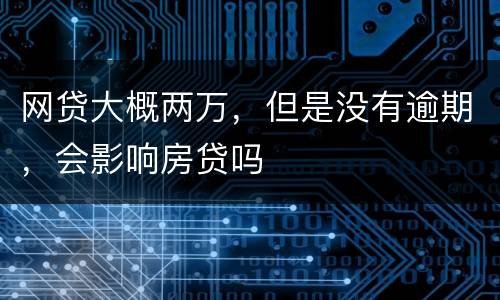网贷大概两万，但是没有逾期，会影响房贷吗
