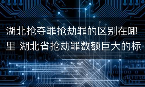 湖北抢夺罪抢劫罪的区别在哪里 湖北省抢劫罪数额巨大的标准