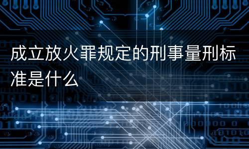 成立放火罪规定的刑事量刑标准是什么