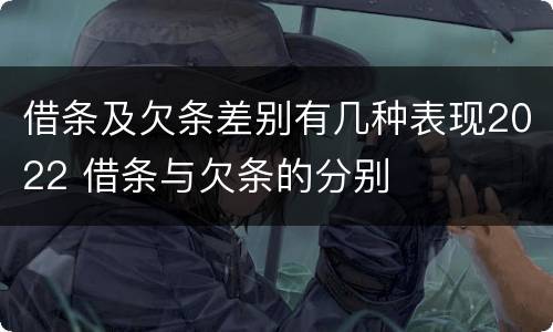 借条及欠条差别有几种表现2022 借条与欠条的分别