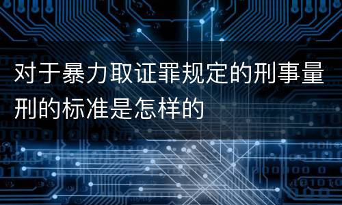 对于暴力取证罪规定的刑事量刑的标准是怎样的