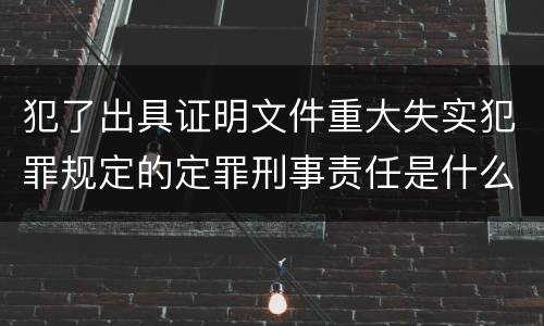 犯了出具证明文件重大失实犯罪规定的定罪刑事责任是什么样的
