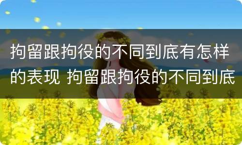 拘留跟拘役的不同到底有怎样的表现 拘留跟拘役的不同到底有怎样的表现和影响