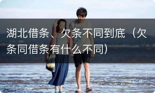 湖北借条、欠条不同到底（欠条同借条有什么不同）