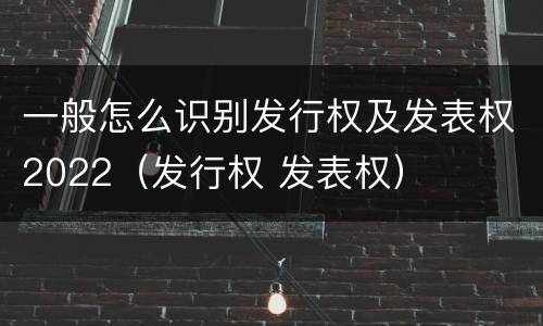 一般怎么识别发行权及发表权2022（发行权 发表权）