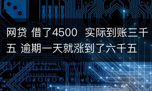 网贷 借了4500  实际到账三千五 逾期一天就涨到了六千五 怎么办 可以举报吗