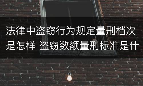 法律中盗窃行为规定量刑档次是怎样 盗窃数额量刑标准是什么意思