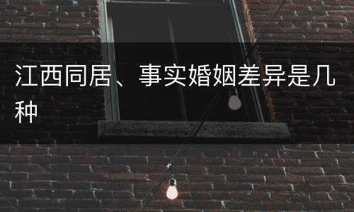 江西同居、事实婚姻差异是几种