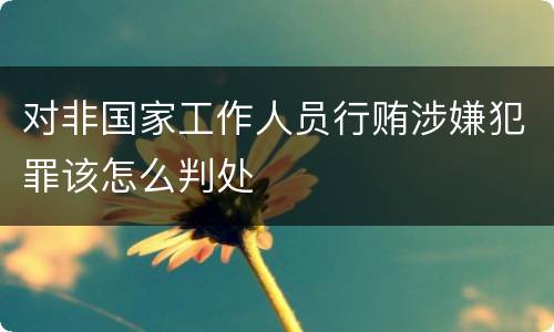 对非国家工作人员行贿涉嫌犯罪该怎么判处