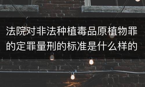 法院对非法种植毒品原植物罪的定罪量刑的标准是什么样的
