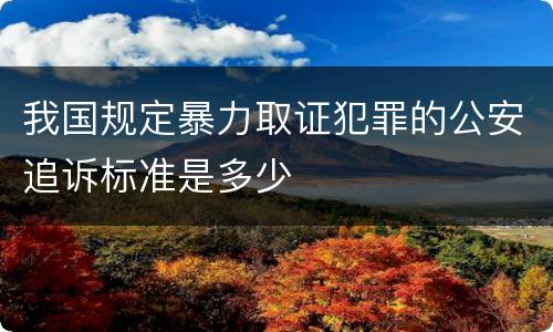 我国规定暴力取证犯罪的公安追诉标准是多少
