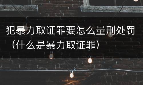 犯暴力取证罪要怎么量刑处罚（什么是暴力取证罪）