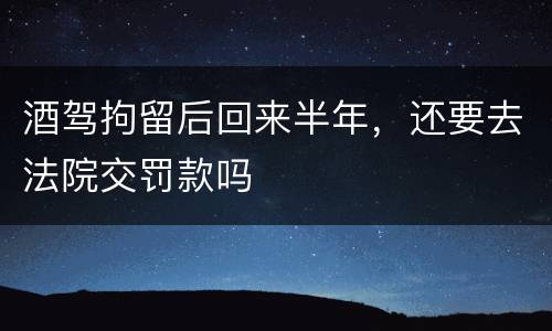 酒驾拘留后回来半年，还要去法院交罚款吗