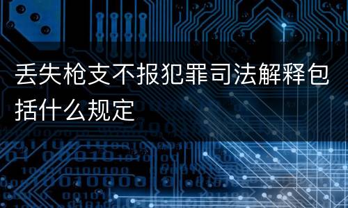 丢失枪支不报犯罪司法解释包括什么规定