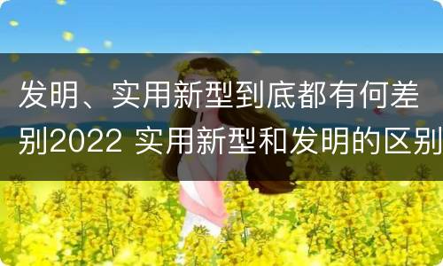 发明、实用新型到底都有何差别2022 实用新型和发明的区别