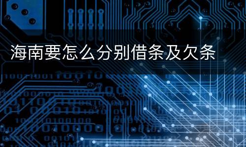 海南要怎么分别借条及欠条