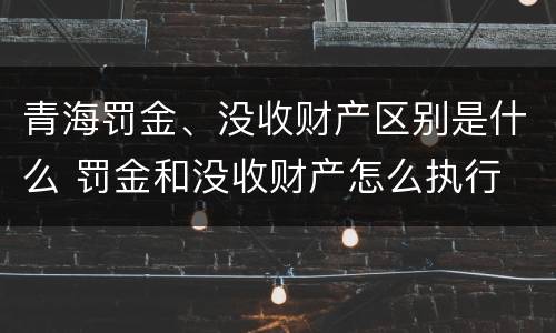 青海罚金、没收财产区别是什么 罚金和没收财产怎么执行