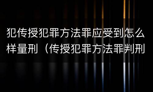 犯传授犯罪方法罪应受到怎么样量刑（传授犯罪方法罪判刑案例）