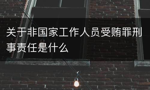 关于非国家工作人员受贿罪刑事责任是什么