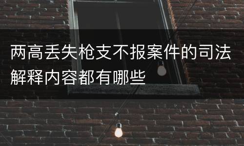 两高丢失枪支不报案件的司法解释内容都有哪些