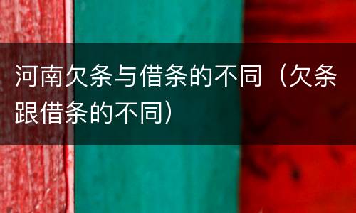 河南欠条与借条的不同（欠条跟借条的不同）