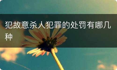 犯故意杀人犯罪的处罚有哪几种