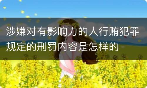 涉嫌对有影响力的人行贿犯罪规定的刑罚内容是怎样的