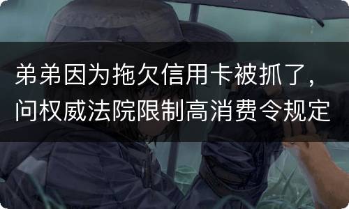 弟弟因为拖欠信用卡被抓了，问权威法院限制高消费令规定是什么