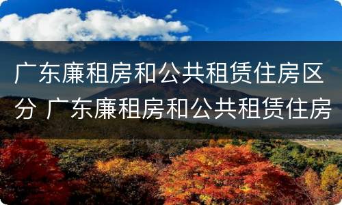 广东廉租房和公共租赁住房区分 广东廉租房和公共租赁住房区分图