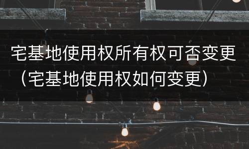 宅基地使用权所有权可否变更（宅基地使用权如何变更）